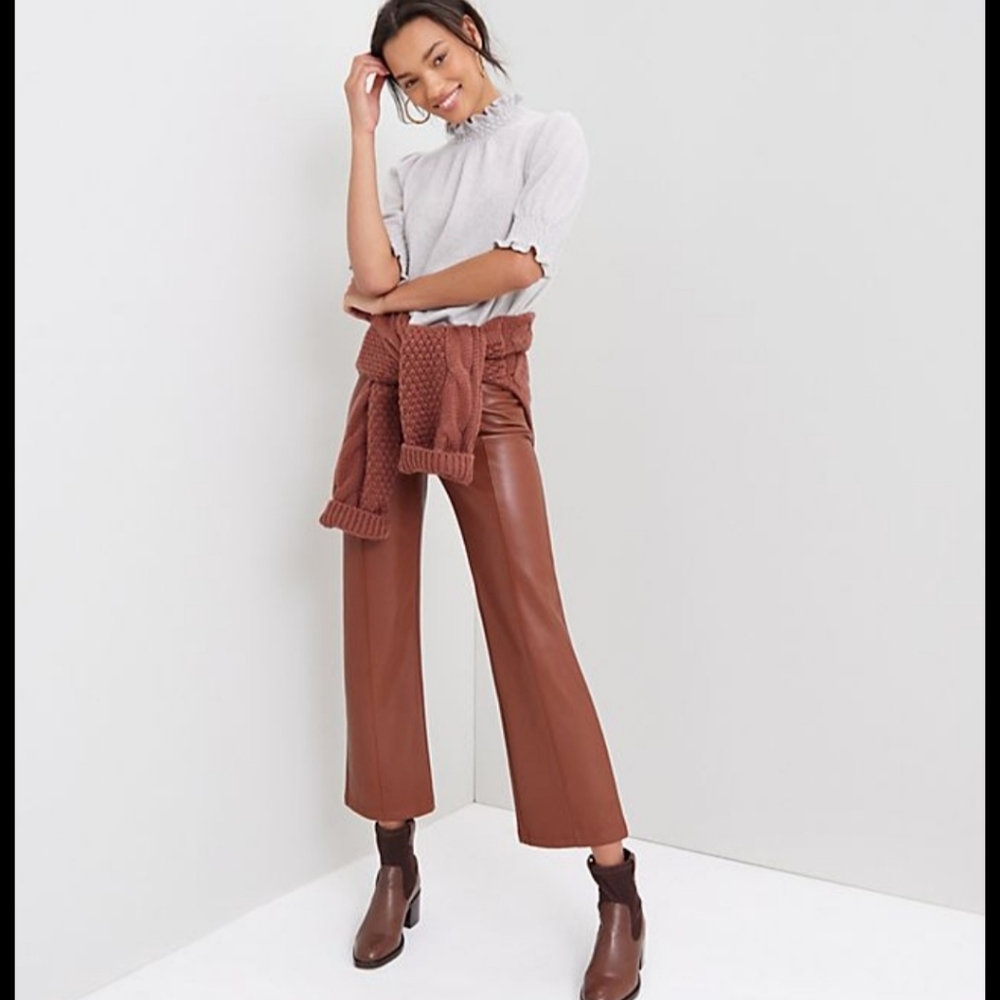 Avec Les Filles Brown Pleather Pants